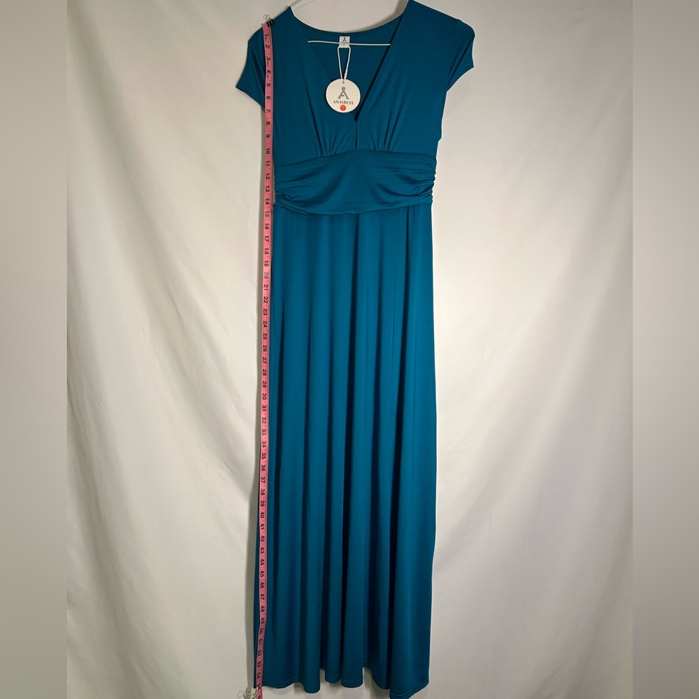 ANRABESS Teal Blue Maxi Dress | High Slit | Wedding Guest | Size S NWT - Picture 7 of 11